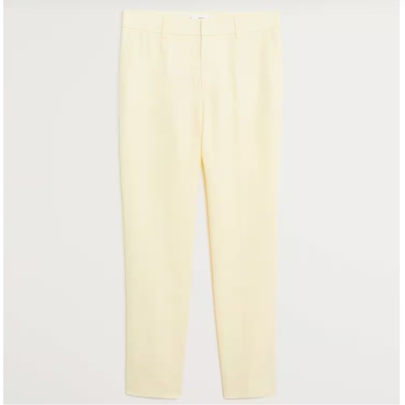 Mango Linen Straight Pants in Yellow Size 4 - Picture 4 of 8